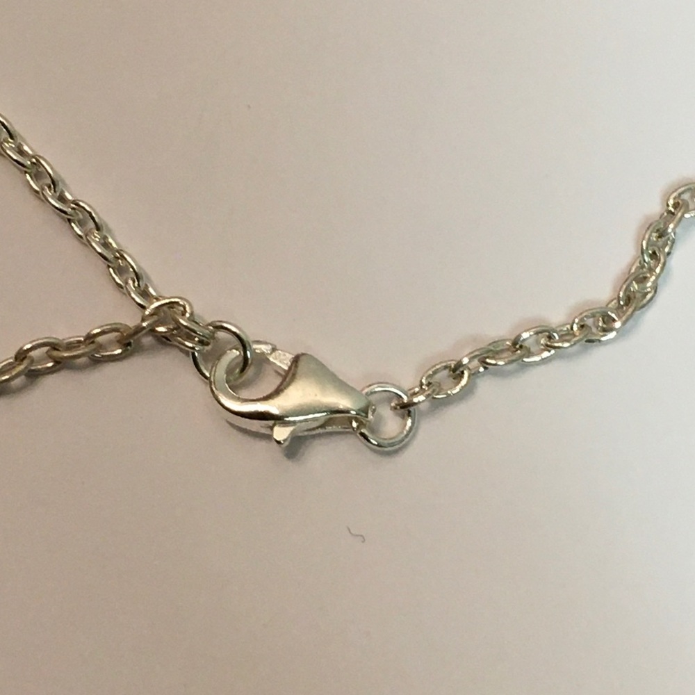 Blue Black Pearl & Sterling Silver Necklace - Picture 6 of 7
